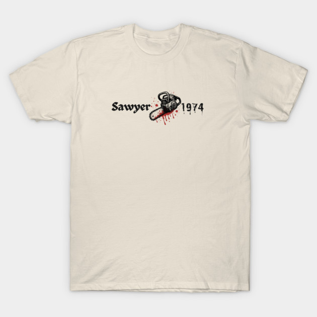 Chainsaw Vintage Horror Design – Sawyer 1974 T-Shirt by CurioStudioDesign