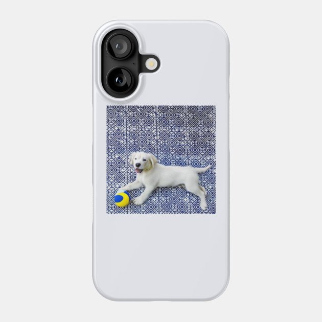 Joyful Pup – Playful Dog in Hmong Tribal Harmony Phone Case by Pimcolle