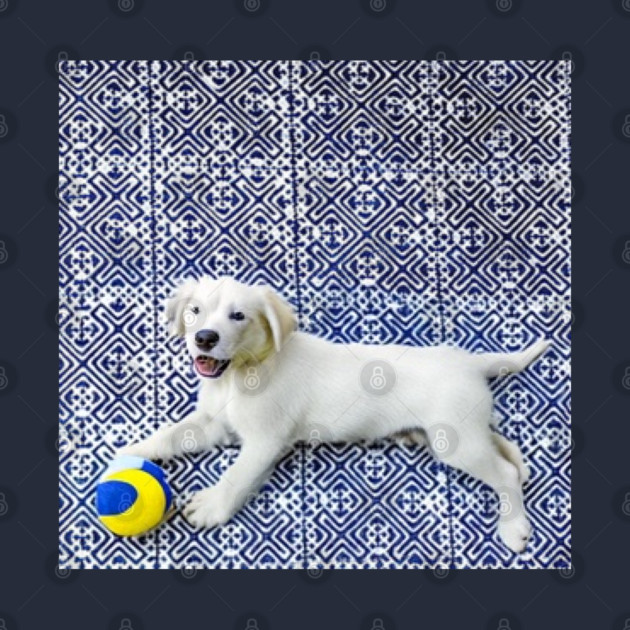 Joyful Pup – Playful Dog in Hmong Tribal Harmony by Pimcolle