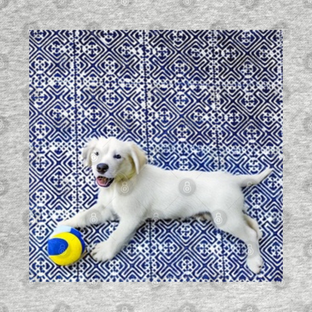 Joyful Pup – Playful Dog in Hmong Tribal Harmony by Pimcolle