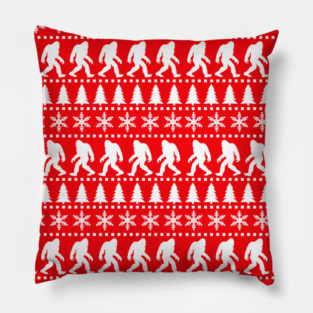 Sasquatch Ugly Christmas Sweater Pillow