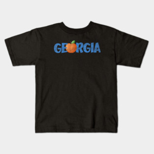 Georgia Peach Georgia US State Family Vacation Camping Kids T-Shirt