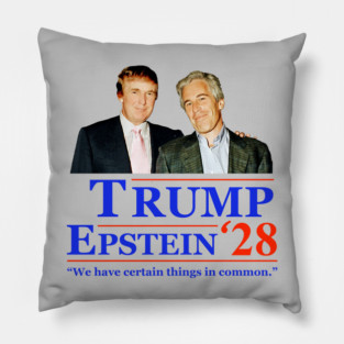 Trump Epstein 2028 Mock Campaign Ad Satire Joke Epstein Files Certain Things In Common Pillow