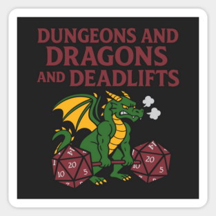 Dungeons and Dragons and Deadlifts – Buff Dragon Edition Sticker