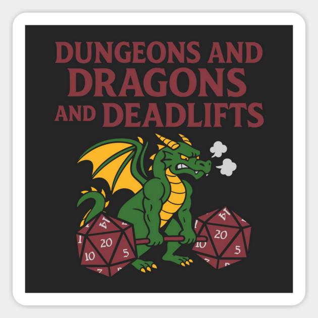 Dungeons and Dragons and Deadlifts – Buff Dragon Edition Sticker by stayfrostybro
