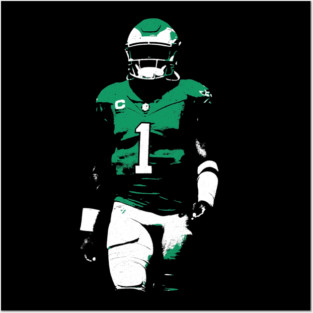 Jalen Hurts Midnight Green Power Pose Posters and Art