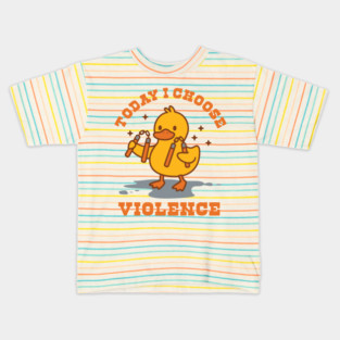 Today I Choose Violence – Angry Duck with Nunchucks Kids T-Shirt