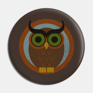 70s Style Owl (faded) Pin