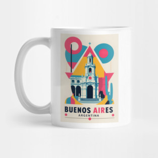 Buenos Aires Argentina Vintage Travel Retro Poster Design Mug