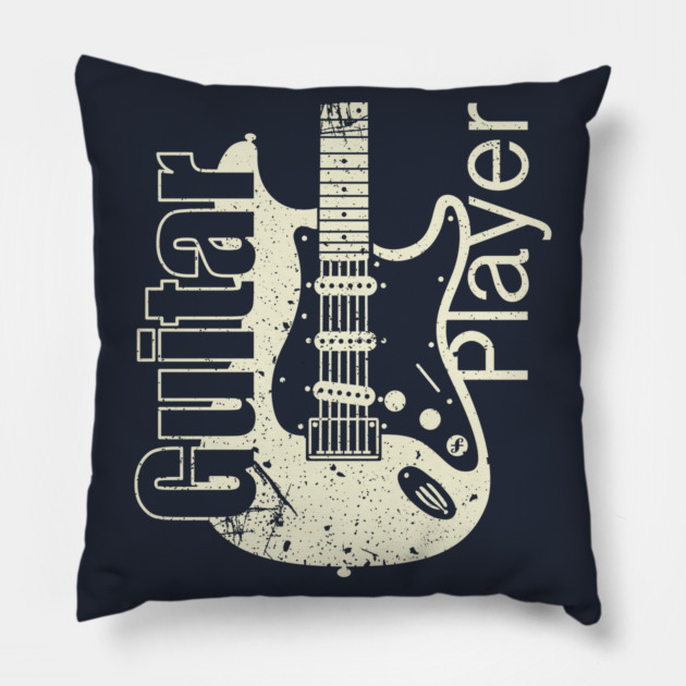 Guitar Player. Stratocaster Grunge Style Pillow by filiposwear