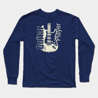 Guitar Player. Stratocaster Grunge Style Long Sleeve T-Shirt