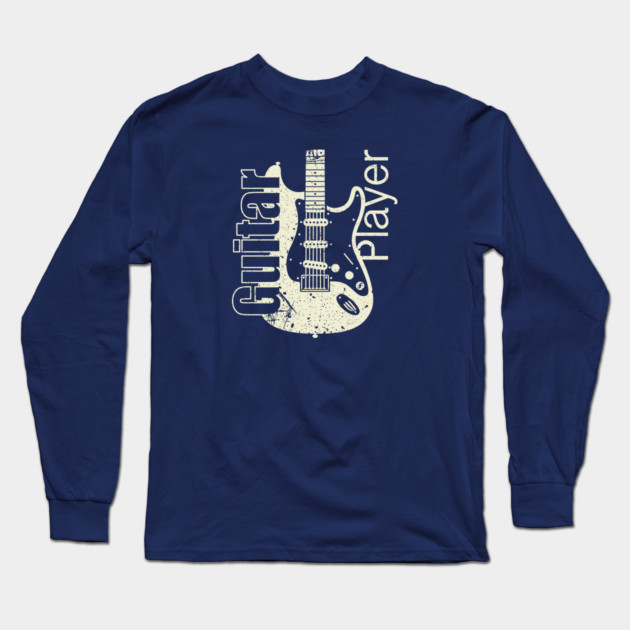Guitar Player. Stratocaster Grunge Style Long Sleeve T-Shirt by filiposwear