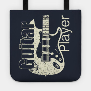Guitar Player. Stratocaster Grunge Style Tote