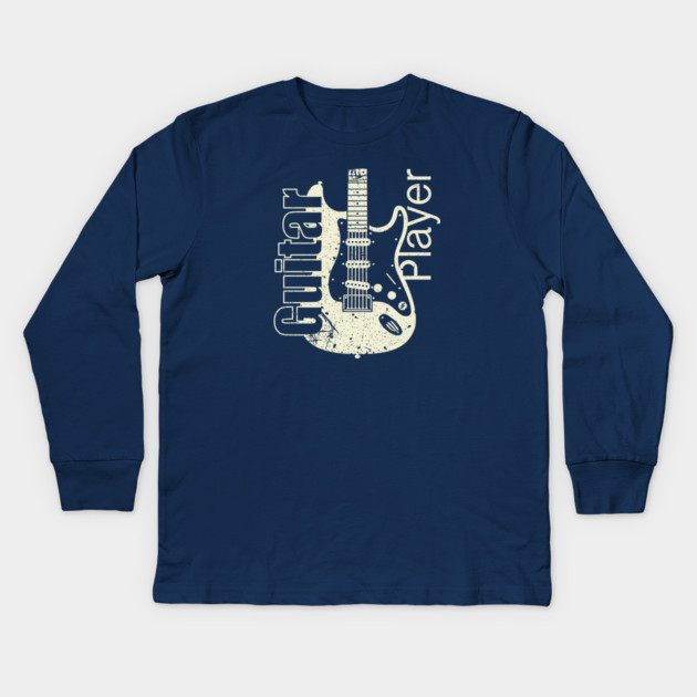 Guitar Player. Stratocaster Grunge Style Kids Long Sleeve T-Shirt by filiposwear