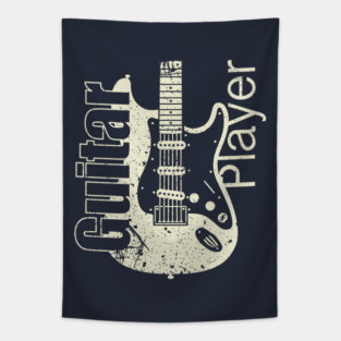Guitar Player. Stratocaster Grunge Style Tapestry