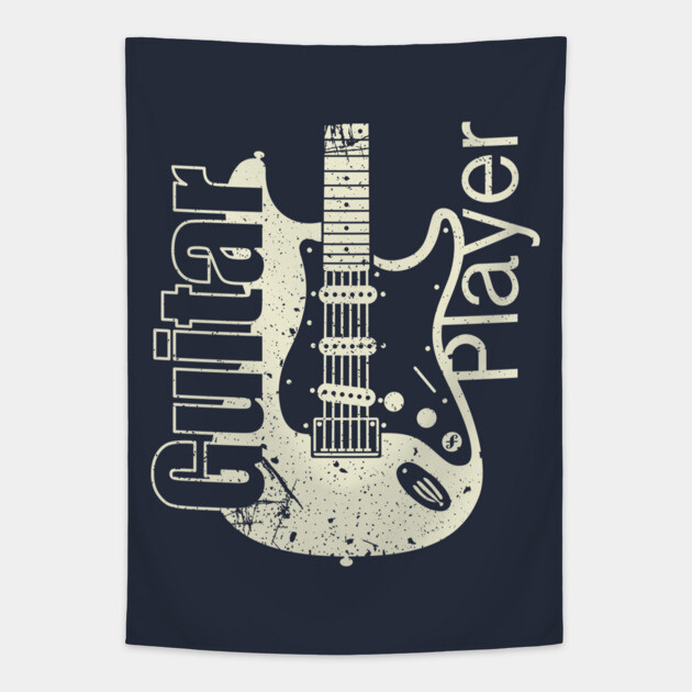 Guitar Player. Stratocaster Grunge Style Tapestry by filiposwear