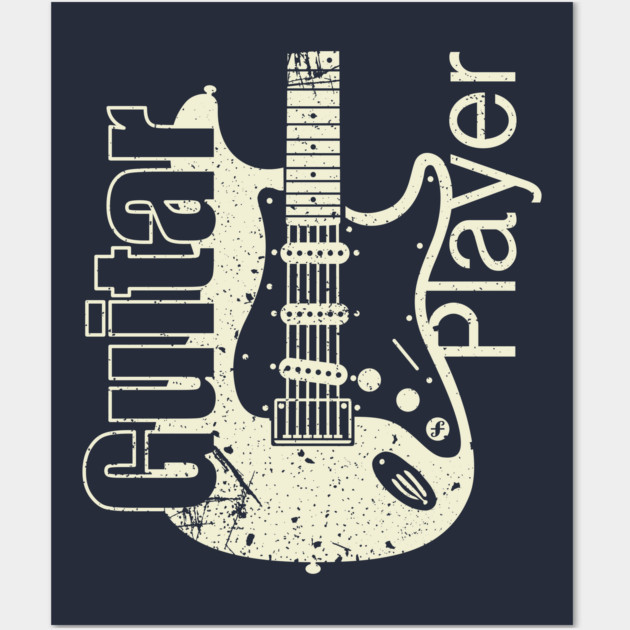 Guitar Player. Stratocaster Grunge Style Wall Art by filiposwear