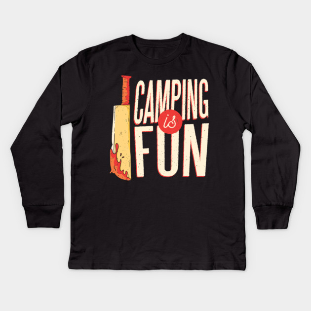 Camping Is Fun Kids Long Sleeve T-Shirt by Cosmo Gazoo