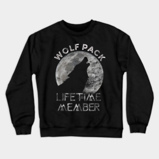 Lifetime Wolf Pack Member Dogs Funny Howling Wolves Lover Crewneck Sweatshirt