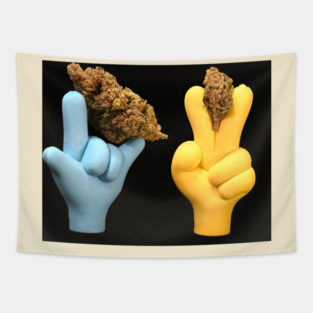 Hang Loose - Weed Design Tapestry by MrGreenGenes420