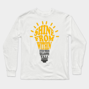 Shine From Within - Lightbulb Typography Long Sleeve T-Shirt