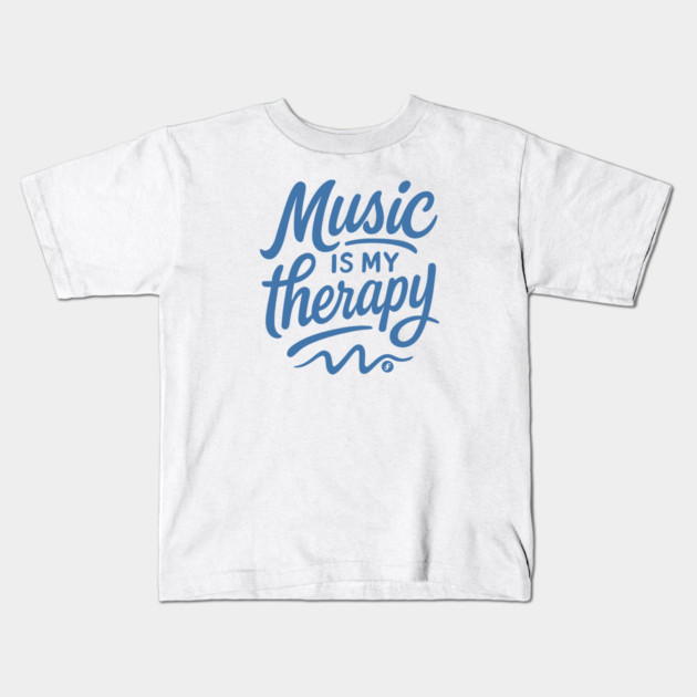 Music is my therapy blue edition Kids T-Shirt by filiposwear