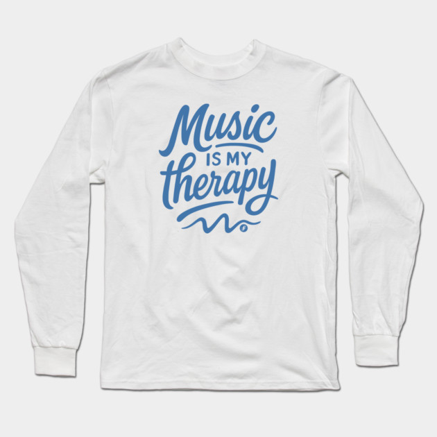 Music is my therapy blue edition Long Sleeve T-Shirt by filiposwear