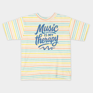 Music is my therapy blue edition Kids T-Shirt