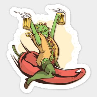 Hot Taco Girl Sticker