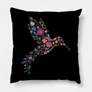 Subtle Anti Trump Floral Hummingbird Hidden Message Pillow