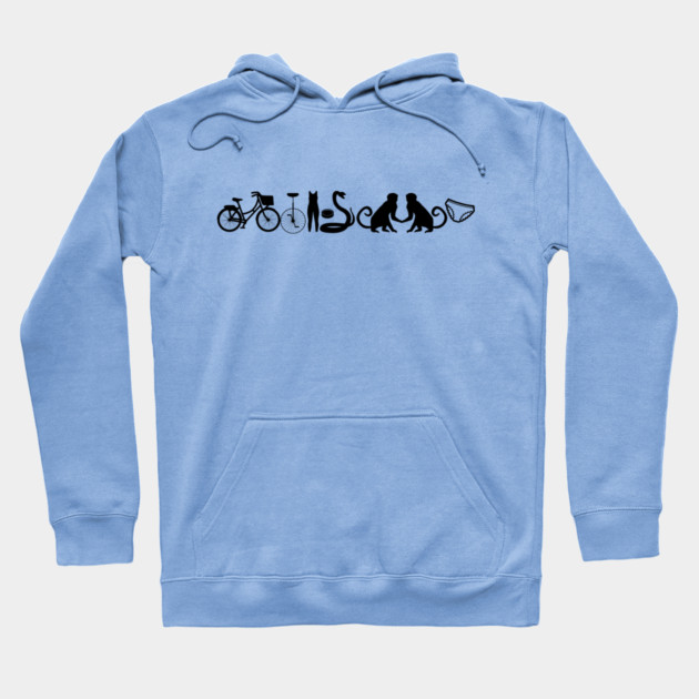 bicycle unicycle unitard hockey puck rattlesnake monkey monkey underpants Hoodie by Stars Hollow Mercantile