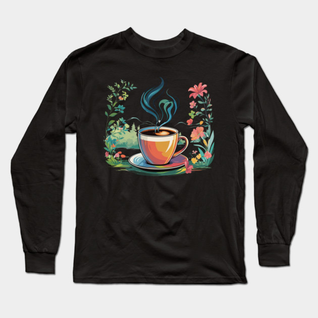 Caffeine & Calm Long Sleeve T-Shirt by SR8891