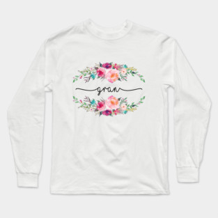 Cute Wildflower Gran Happy Birthday Mothers Day Merry Christmas Long Sleeve T-Shirt