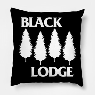 Black Lodge (white ink) Pillow