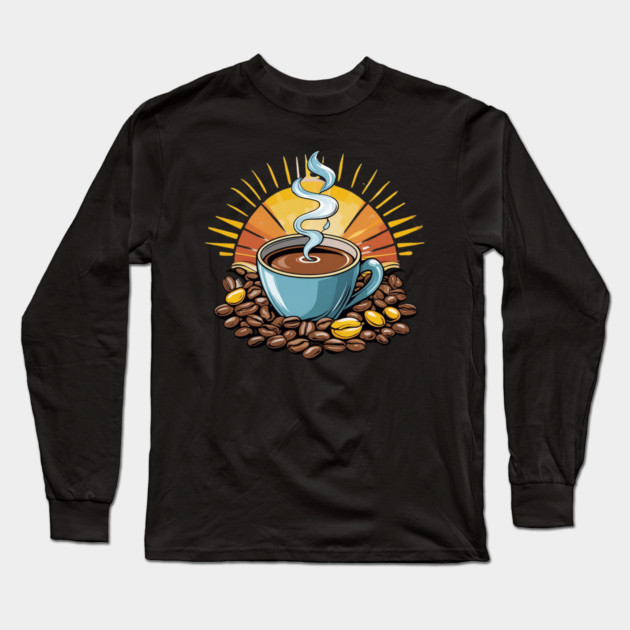 Coffee Theme Brewtiful Mornings Long Sleeve T-Shirt by SR8891