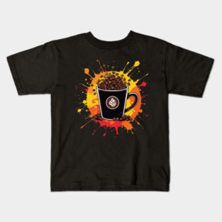 Coffee Theme Fueled by Coffee and Chaos Kids T-Shirt