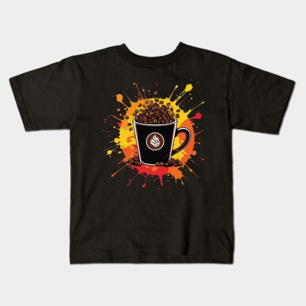 Coffee Theme Fueled by Coffee and Chaos Kids T-Shirt by SR8891