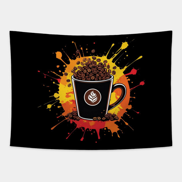 Coffee Theme Fueled by Coffee and Chaos Tapestry by SR8891