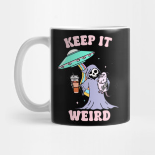 Keep It Weird – Funny Grim Reaper Alien Aesthetic Mug