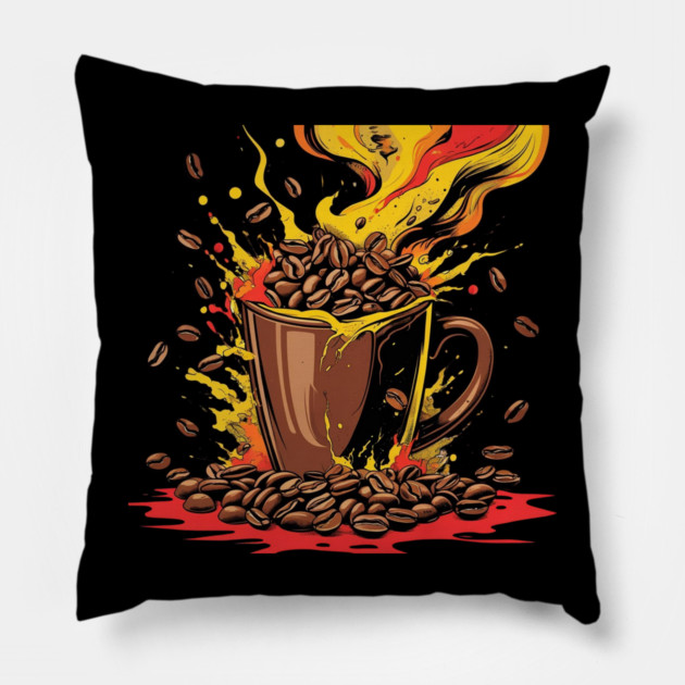 Coffee Theme Fueled Coffee Chaos Pillow by SR8891