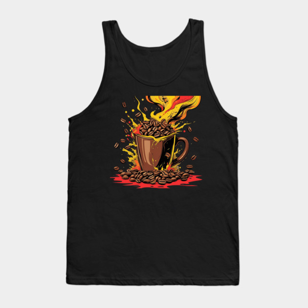 Coffee Theme Fueled Coffee Chaos Tank Top by SR8891