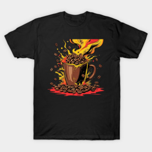 Coffee Theme Fueled Coffee Chaos T-Shirt