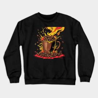 Coffee Theme Fueled Coffee Chaos Crewneck Sweatshirt