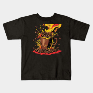 Coffee Theme Fueled Coffee Chaos Kids T-Shirt