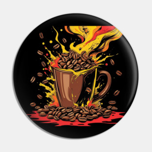 Coffee Theme Fueled Coffee Chaos Pin