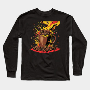 Coffee Theme Fueled Coffee Chaos Long Sleeve T-Shirt