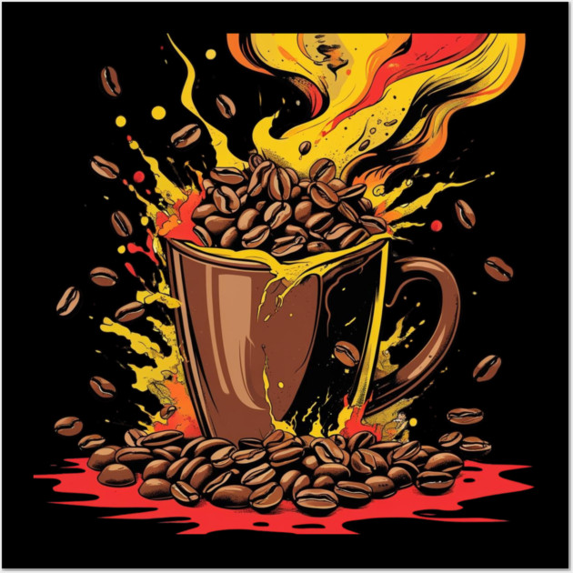 Coffee Theme Fueled Coffee Chaos Wall Art by SR8891