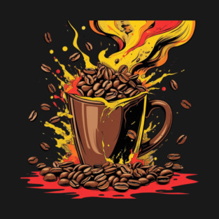 Coffee Theme Fueled Coffee Chaos T-Shirt