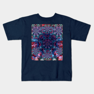 Deadhead Red Blue Tie Dye Mandala Kids T-Shirt