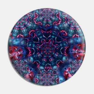 Deadhead Red Blue Tie Dye Mandala Pin